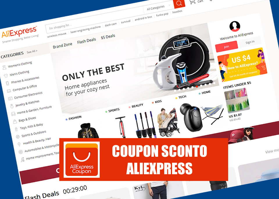 Coupon Sconto Aliexpress