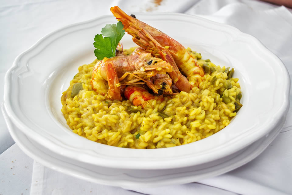 risotto zafferano e scampi